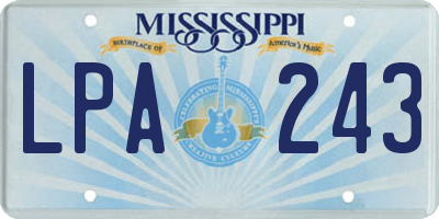 MS license plate LPA243