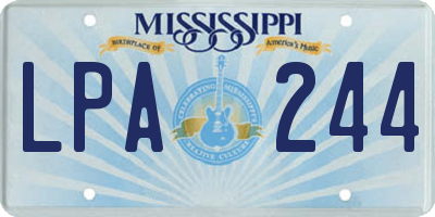 MS license plate LPA244