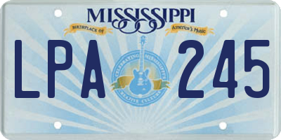 MS license plate LPA245