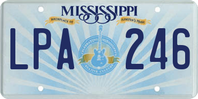 MS license plate LPA246