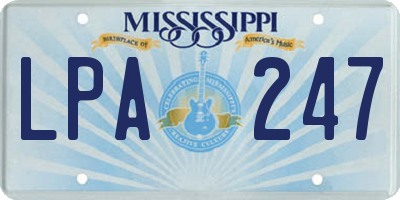 MS license plate LPA247