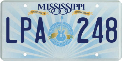 MS license plate LPA248