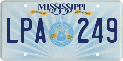 MS license plate LPA249