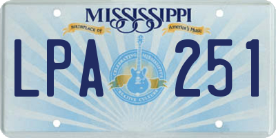 MS license plate LPA251