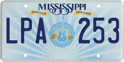 MS license plate LPA253