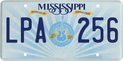 MS license plate LPA256
