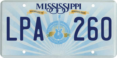 MS license plate LPA260