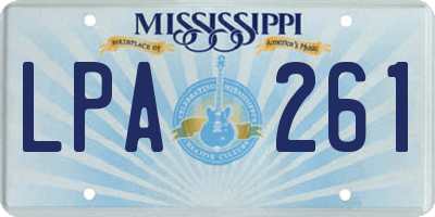MS license plate LPA261