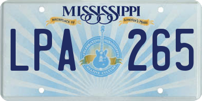 MS license plate LPA265