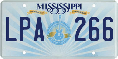 MS license plate LPA266