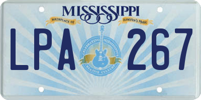 MS license plate LPA267
