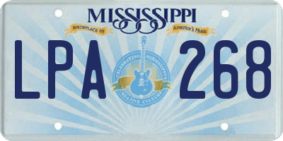 MS license plate LPA268