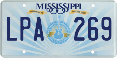 MS license plate LPA269