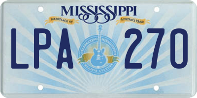 MS license plate LPA270