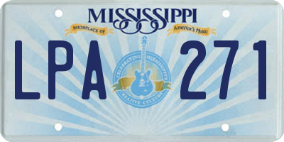 MS license plate LPA271