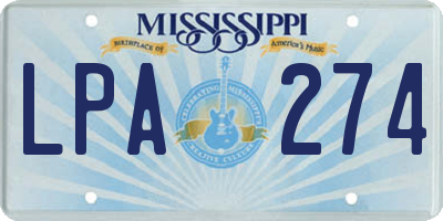 MS license plate LPA274