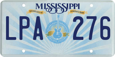 MS license plate LPA276