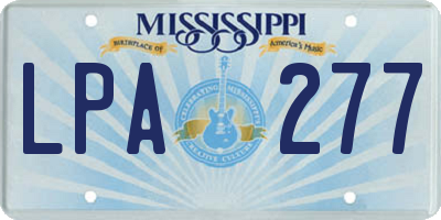 MS license plate LPA277