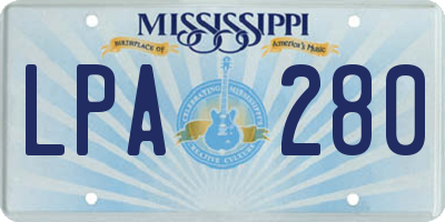MS license plate LPA280