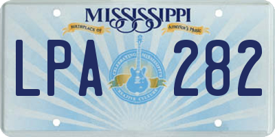 MS license plate LPA282