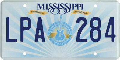 MS license plate LPA284