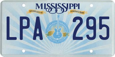 MS license plate LPA295