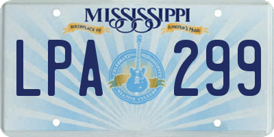 MS license plate LPA299