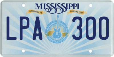 MS license plate LPA300