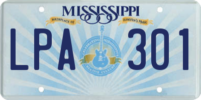 MS license plate LPA301