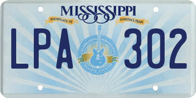 MS license plate LPA302
