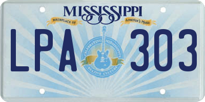 MS license plate LPA303