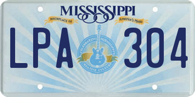 MS license plate LPA304
