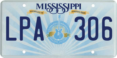 MS license plate LPA306
