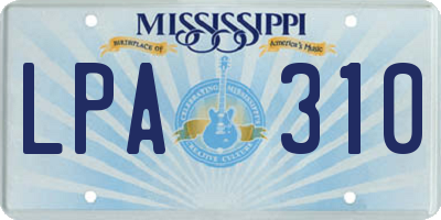 MS license plate LPA310