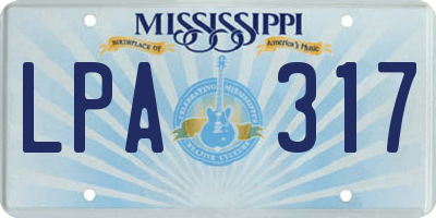 MS license plate LPA317
