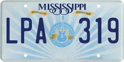 MS license plate LPA319