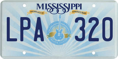 MS license plate LPA320