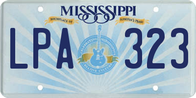 MS license plate LPA323