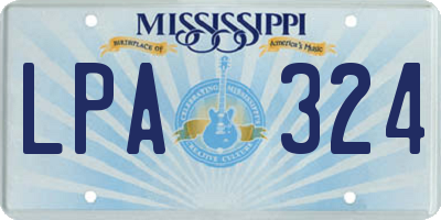 MS license plate LPA324