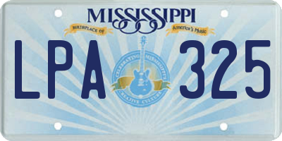 MS license plate LPA325