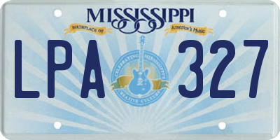 MS license plate LPA327