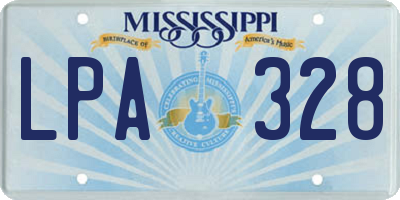 MS license plate LPA328