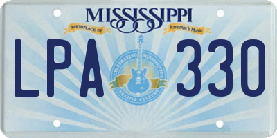 MS license plate LPA330