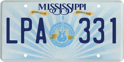 MS license plate LPA331