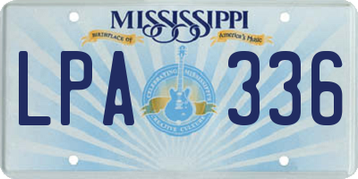 MS license plate LPA336