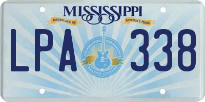 MS license plate LPA338