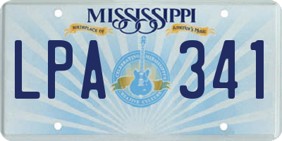 MS license plate LPA341