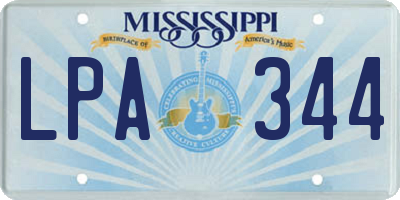 MS license plate LPA344