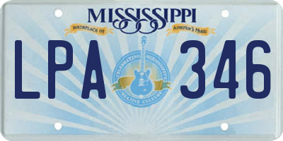MS license plate LPA346