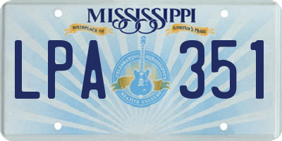 MS license plate LPA351